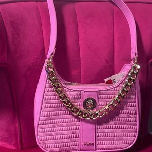 Aldo Pink Shoulder Bag with Gold Chain Detail